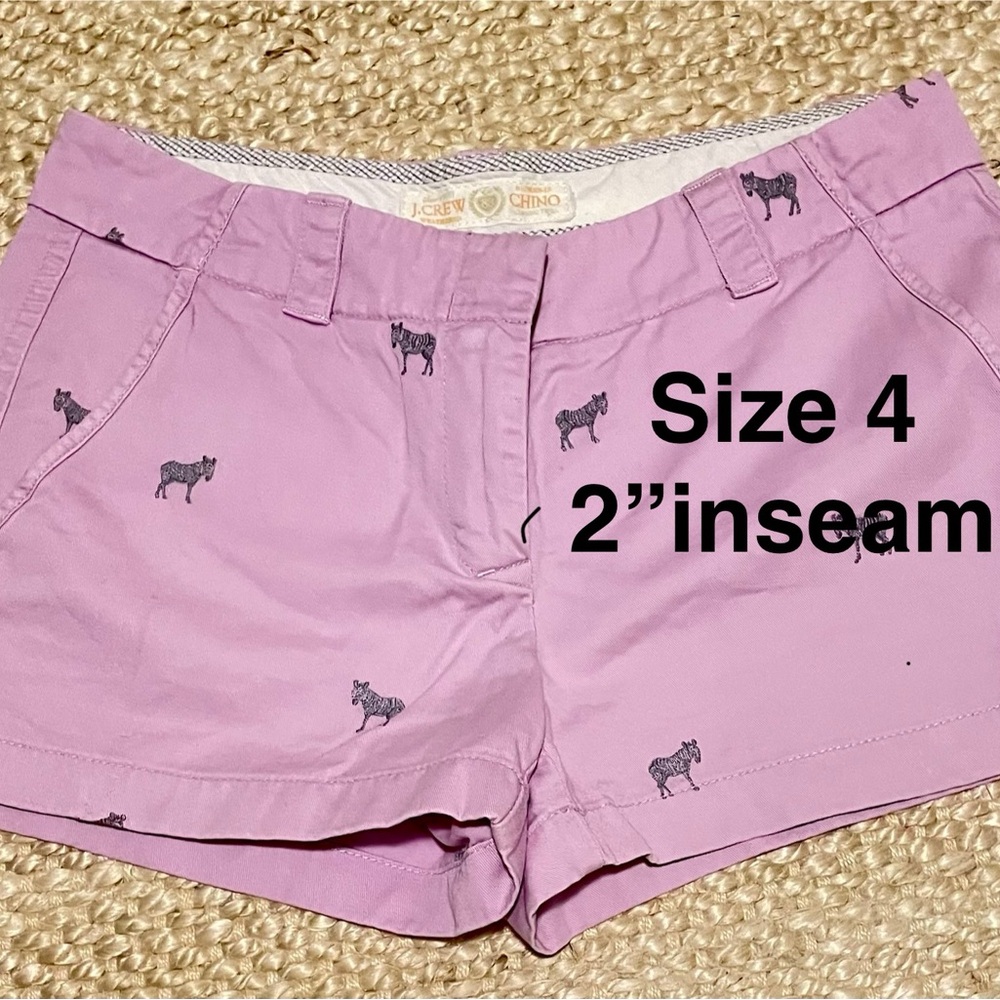 J. Crew Women's Chino Shorts with zebras